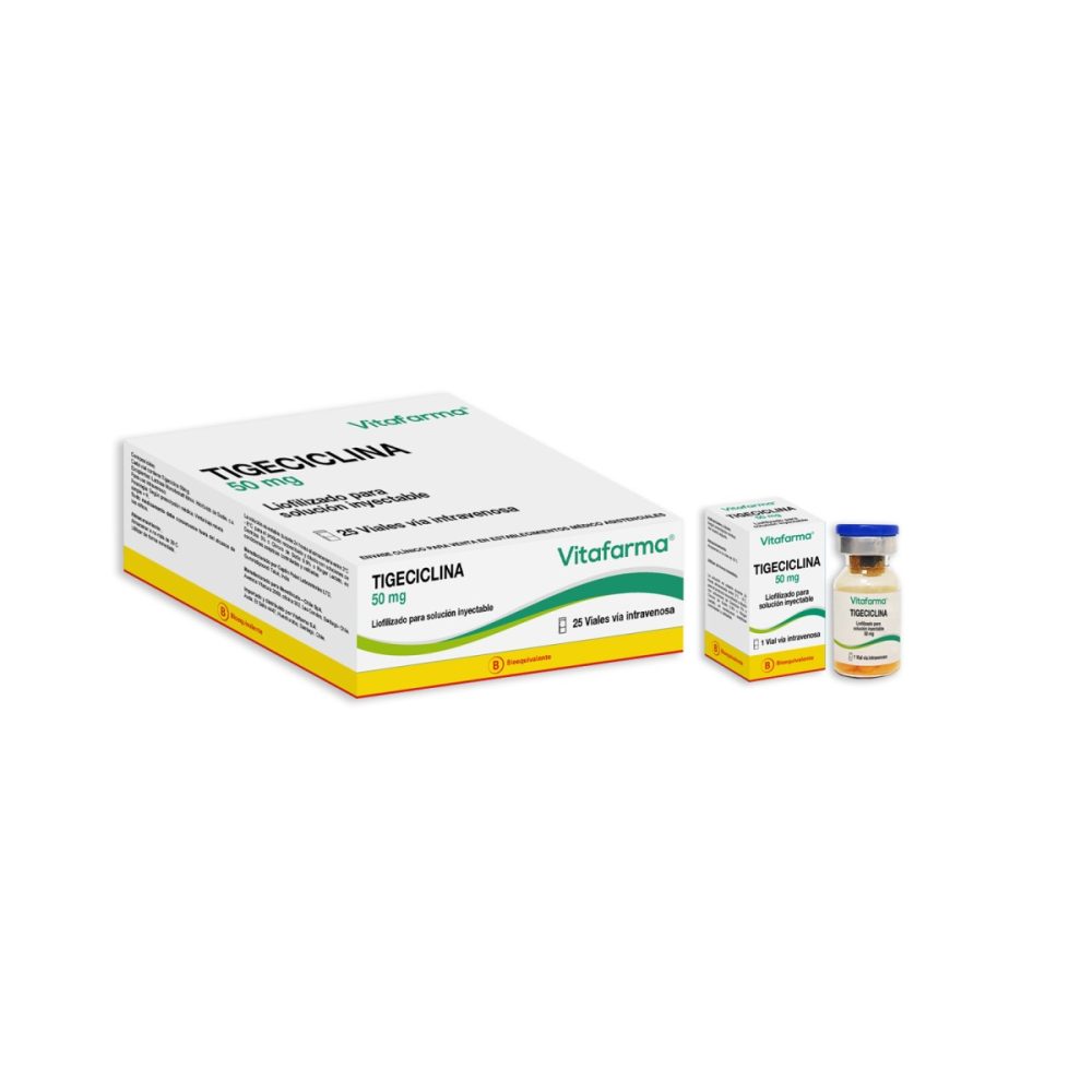 Tigeciclina liofilizado para solución inyectable 50 mg